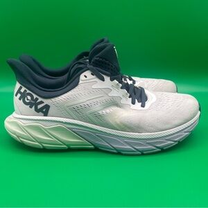 Hoka One One White and Navy Athletic Shoes